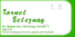 kornel beleznay business card